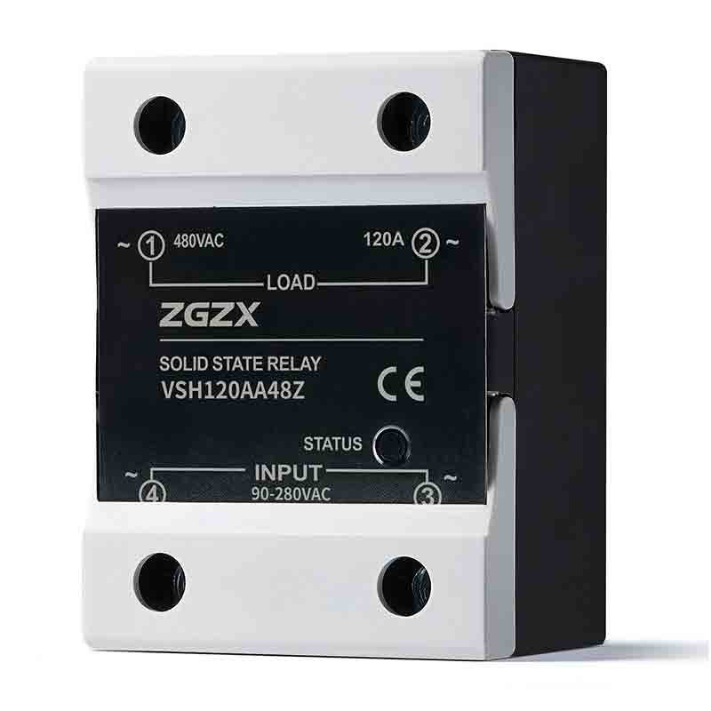 VSH Series Single Phase Solid State Relays DC control AC solid state relay, input 3-32VDC, input with LED indication, output current capacity 10A-120A, output voltage 48-480VAC