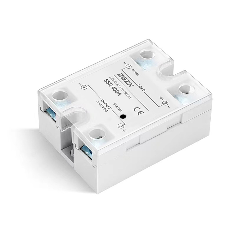 SSR Series Single Phase Solid State Relays DC control AC solid state relay, input 3-32VDC, input with LED indication, output current capacity 10A-120A, output voltage 48-480VAC
