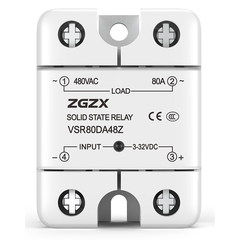 VSR Series Single Phase Solid State Relays DC control AC solid state relay, input 3-32VDC, input with LED indication, output current capacity 10A-120A, output voltage 48-660VAC