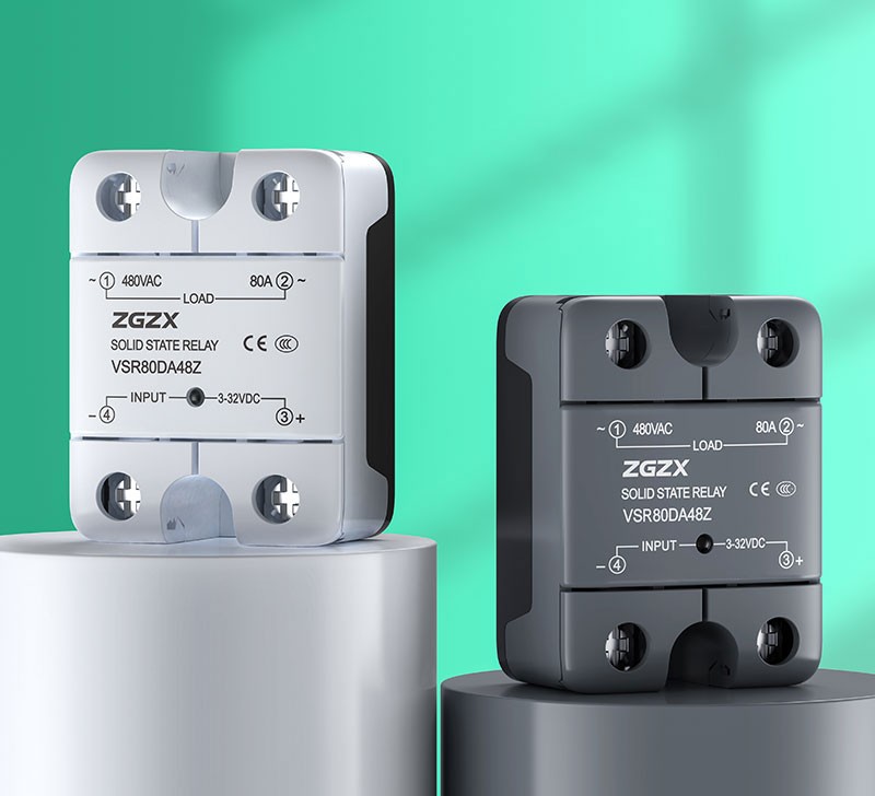 VSR Series Single Phase Solid State Relays DC control AC solid state relay, input 3-32VDC, input with LED indication, output current capacity 10A-120A, output voltage 48-660VAC