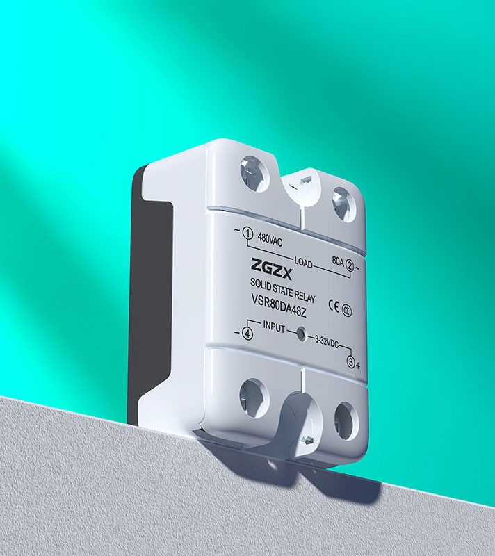 VSR Series Single Phase Solid State Relays DC control AC solid state relay, input 3-32VDC, input with LED indication, output current capacity 10A-120A, output voltage 48-660VAC
