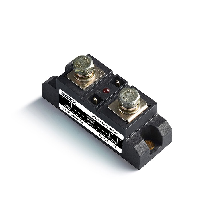 VSM Series 200A-400A AC SSR, DC control AC solid state relay, input 3-32VDC, input with LED indication, output current capacity 200A-400A, output voltage 24-480VAC