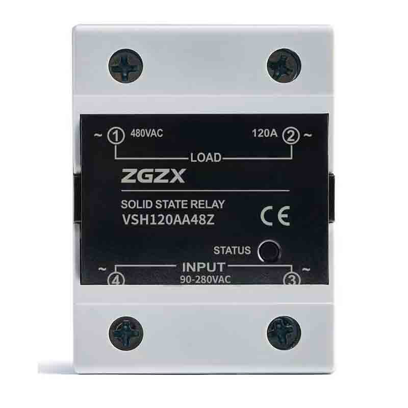 VSH Series Single Phase Solid State Relays DC control AC solid state relay, input 3-32VDC, input with LED indication, output current capacity 10A-120A, output voltage 48-480VAC