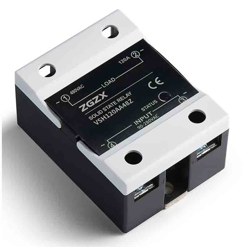 VSH Series Single Phase Solid State Relays DC control AC solid state relay, input 3-32VDC, input with LED indication, output current capacity 10A-120A, output voltage 48-480VAC