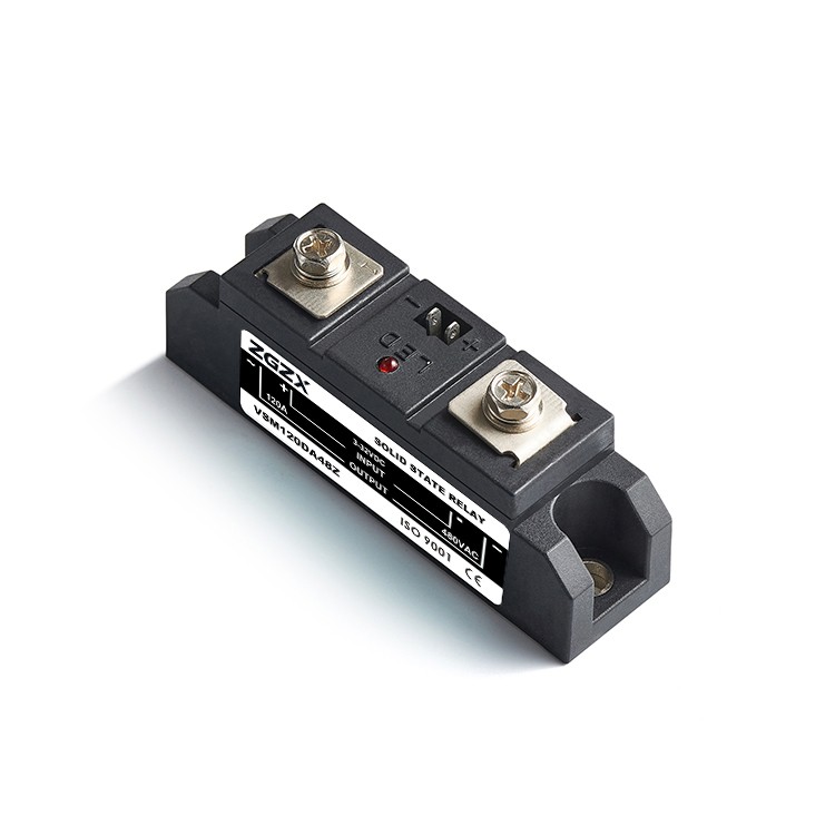 VSM series 60A-150A AC SSR, DC control AC solid state relay, input 3-32VDC, input with LED indication, output current capacity 60A-150A, output voltage 24-480VAC