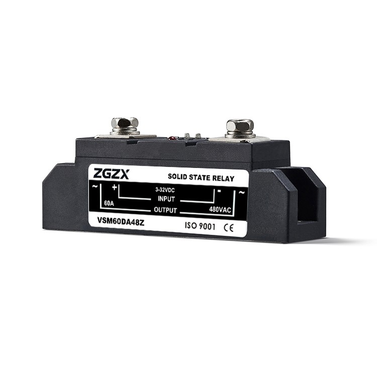 VSM series 60A-150A AC SSR, DC control AC solid state relay, input 3-32VDC, input with LED indication, output current capacity 60A-150A, output voltage 24-480VAC