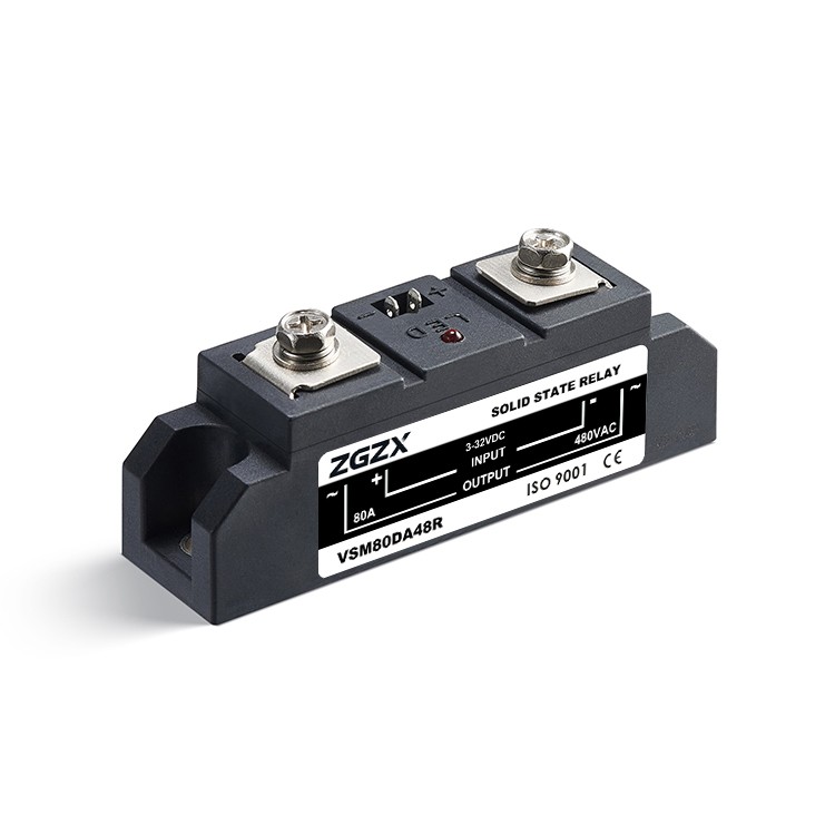 VSM series 60A-150A AC SSR, DC control AC solid state relay, input 3-32VDC, input with LED indication, output current capacity 60A-150A, output voltage 24-480VAC